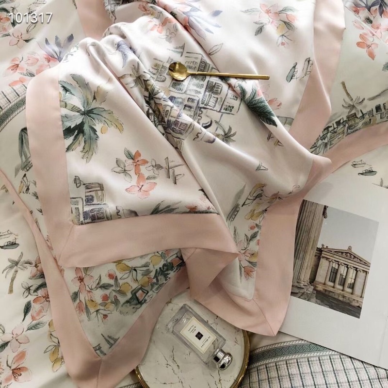 SÉT CHĂN GA GỐI TENCEL HOA 80S MỀM MỊN MÁT LẠNH GIẢI NHIỆT MÙA HÈ MỚI
