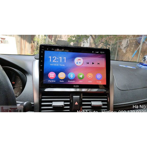 Màn Hình Android Oled C2 new Theo Xe Yaris 2014 - 2018, 10 inch kèm dưỡng và jack zin