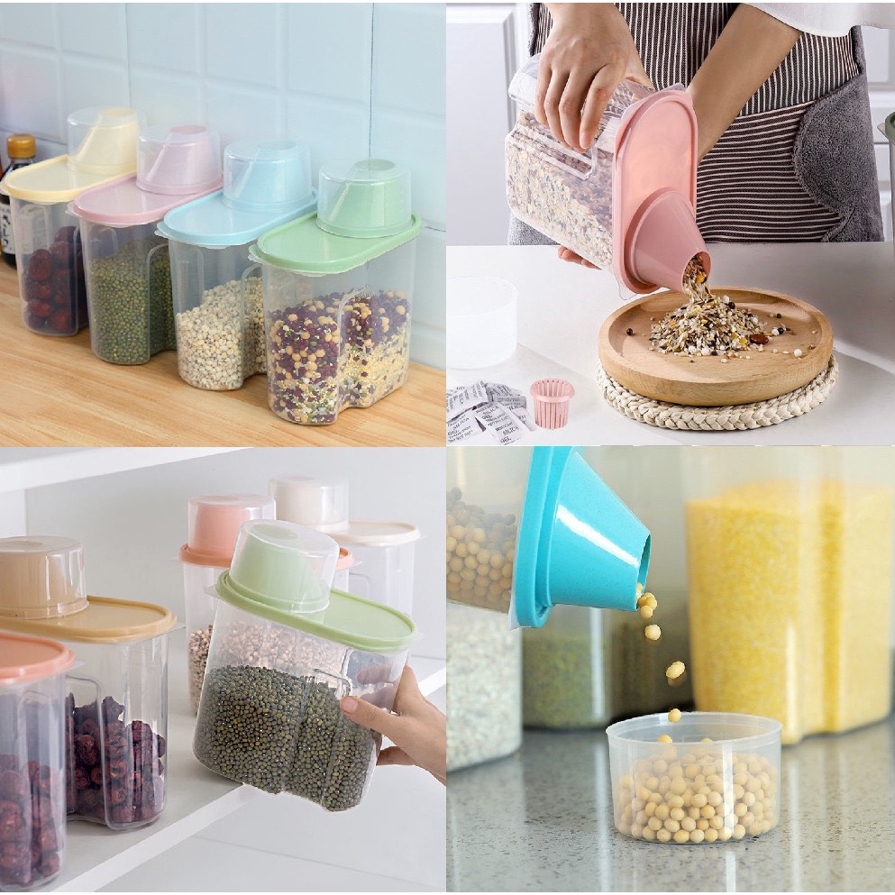 Bình đựng hạt ngũ cốc có nắp 1.9 lít tiện dụng