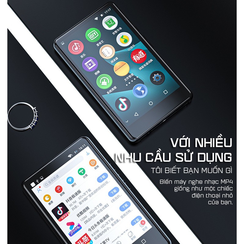 [Hàng Chính Hãng] Máy Nghe Nhạc Xem Phim Mp4 Android Màn Hình Cảm Ứng 4.0 Inch Kết Nối Bluetooth Wifi Ruizu H6 8Gb