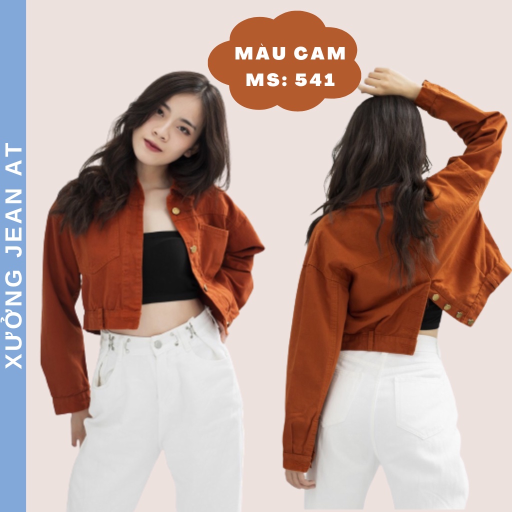 Áo Khoác Kaki Croptop Nữ tay dài Nút Sau nhiều màu - 541