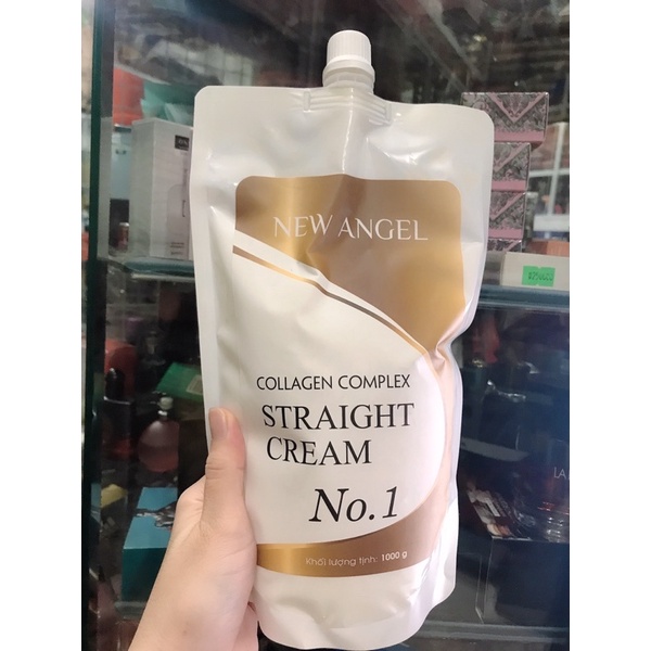 Thuốc Duỗi Tóc Collagen New Angel Hương Thơm Siêu Bóng Mượt 1000ml*2