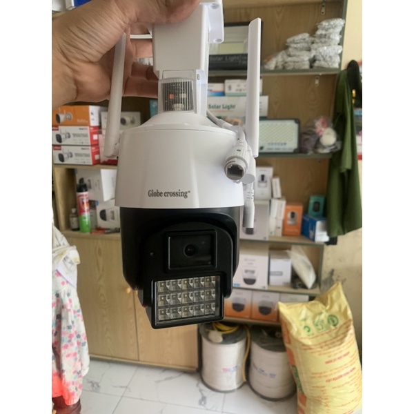 Camera chạy sim 4G PTZ nháy đèn xanh đỏ Seetong 3mpx