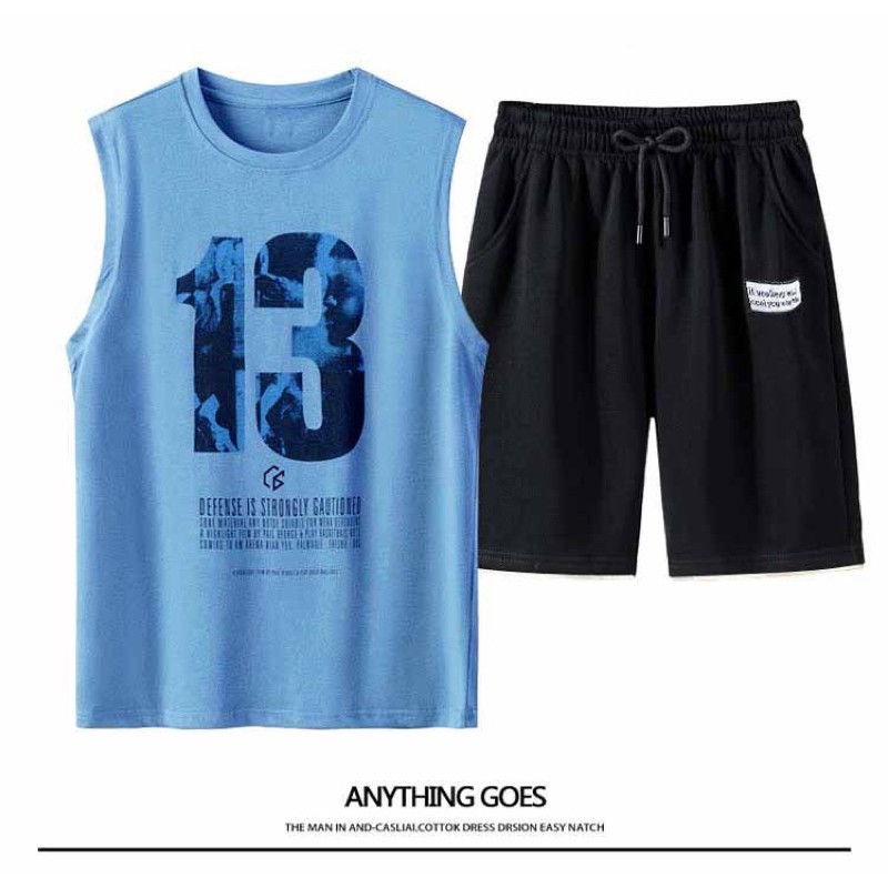 Bộ 3 lỗ, Đồ Bộ Unisex Sát Nách số 13 Siêu Mát mặc nhà ngủ thể thao tập gym