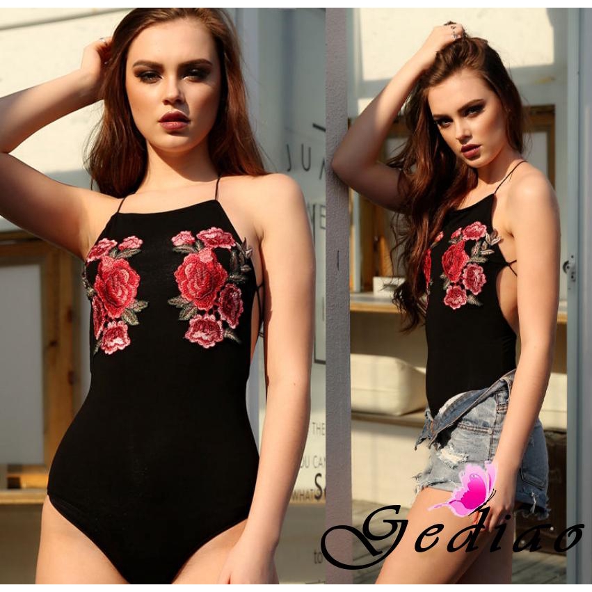 Bộ bodysuit lưới đen họa tiết hoa quyến rũ cho nữ | BigBuy360 - bigbuy360.vn