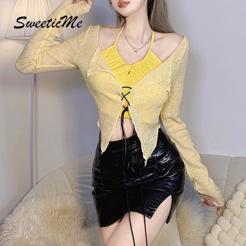 Áo Thun Tay Dài Dáng Ôm Màu Trơn Quyến Rũ Thời Trang   Dành Cho Nữ
