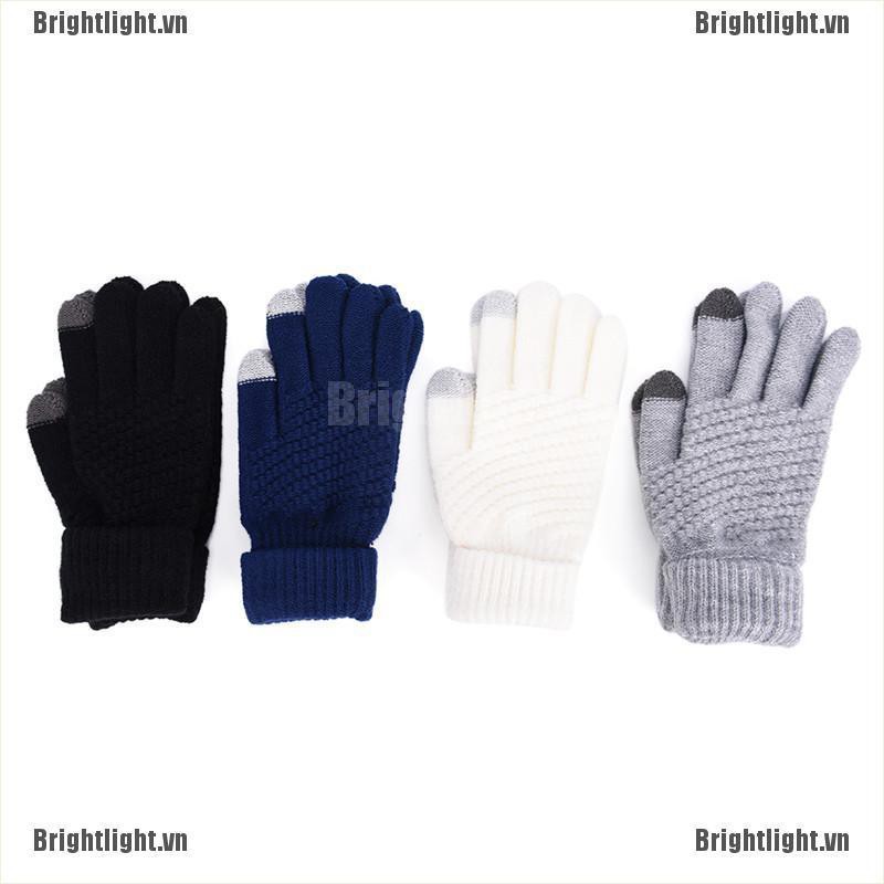 Găng Tay Len Giữ Ấm Có Thể Chạm Màn Hình Cảm Ứng Dành Cho Cả Nam Và Nữ