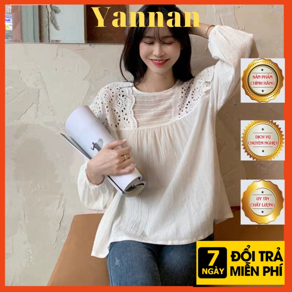 áo babydoll tiểu thư A259 bèo ren vai quảng châu Thời trang Xmin LOẠI 1