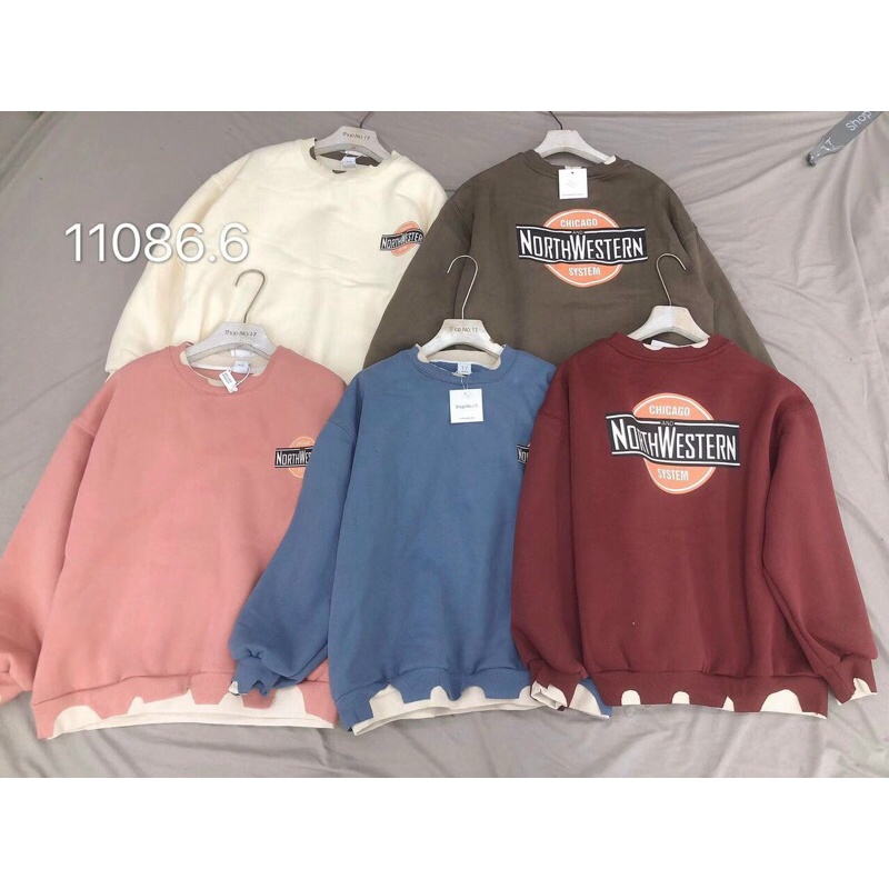 Áo nỉ sweter (nỉ ko mũ) siêu rộng siêu dày hàng quảng châu