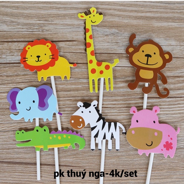 10 set cắm giấy động vật rừng-Q3253