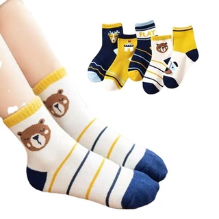 Bộ 5 đôi vớ cotton mềm mại dày dặn giữ ấm vào mùa đông thiết kế kiểu công chúa xinh xắn dành cho bé từ 0-12 tuổi
