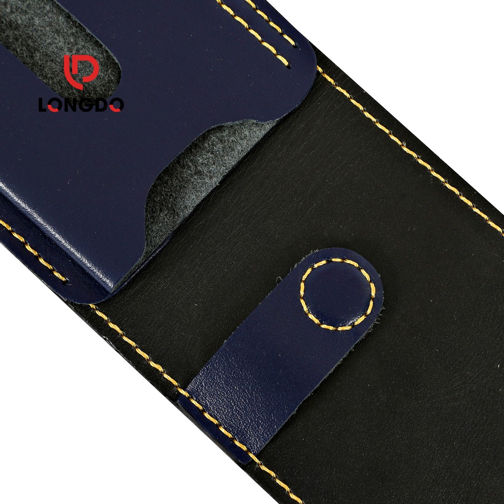 Ví sen 5 màu xanh navy - Ví nam mini - Cam kết 100% da bò thật nhập khẩu - Bảo hành 5 năm - Thương hiệu uy tín Longdo Le
