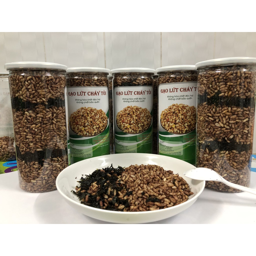 GẠO LỨT cháy tỏi mix RONG BIỂN GIÒN TAN - ăn chay măn đều được- 300g
