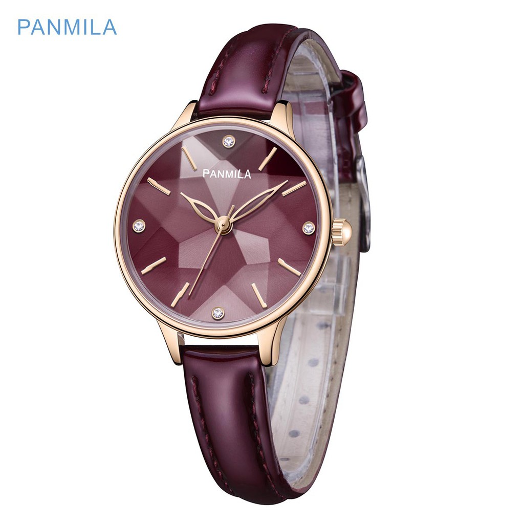 Đồng hồ nữ Panmila P0241M hàng chính hãng dây da bóng mặt 3D sang trọng | BigBuy360 - bigbuy360.vn