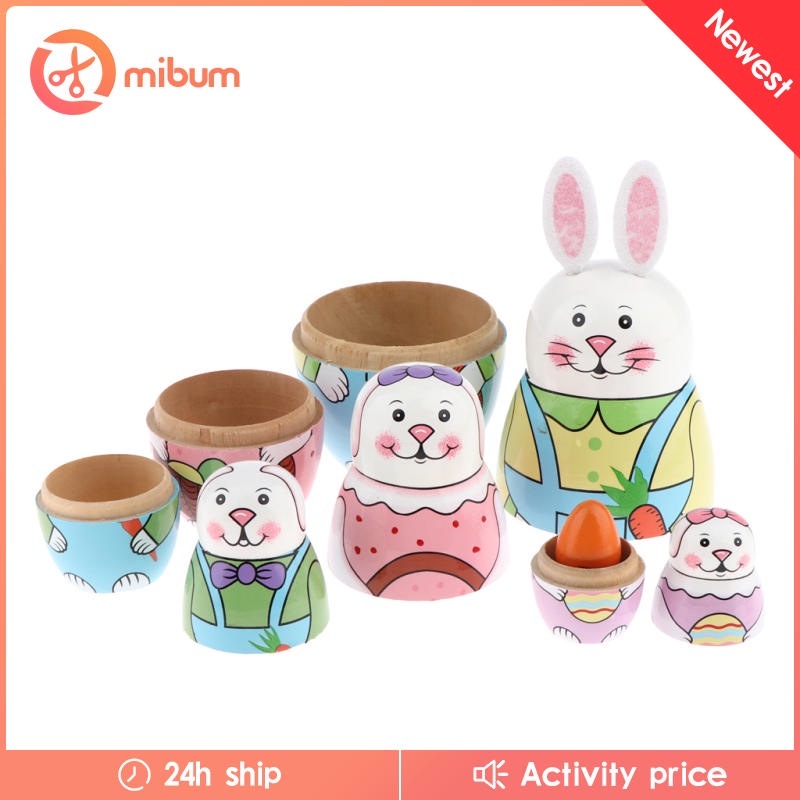 Bộ 5 Búp Bê Nga Matryoshka Hình Thỏ Đáng Yêu