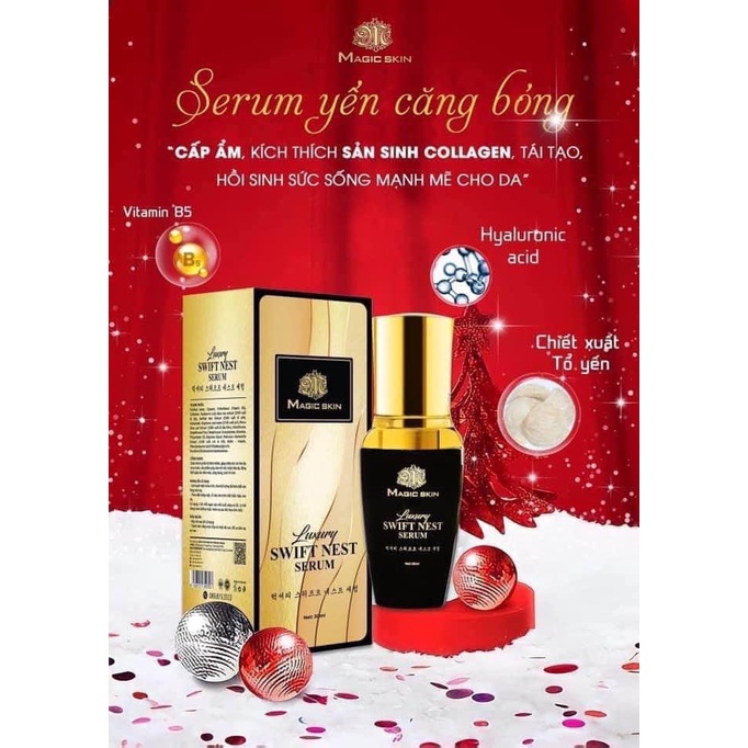 Tinh Chất Yến Tươi Luxury Swift Nest Serum Làm Mờ Vết Nhăn, Giúp Da Mềm Mịn, Căng Bóng - Tặng Mặt Nạ Tảo Biển Tảo