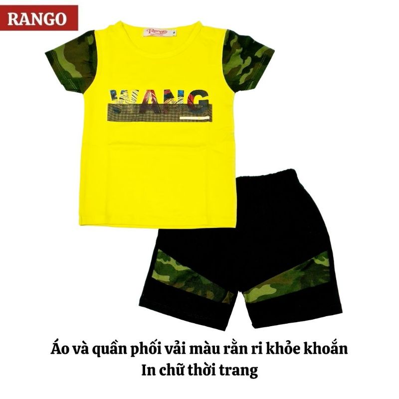 Set đồ bộ cho bé trai RANGO cotton ngắn tay 5 tuổi - 10 tuổi chất đẹp mát co giãn 4 chiều