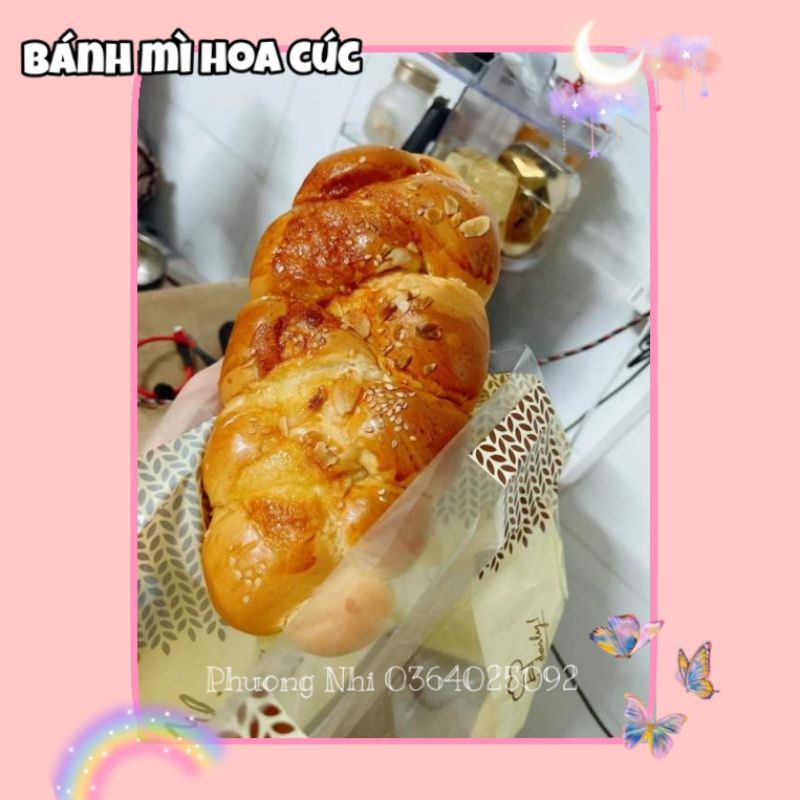 Bánh mì hoa cúc hạnh nhân/chà bông mặn - bánh mì nho dừa