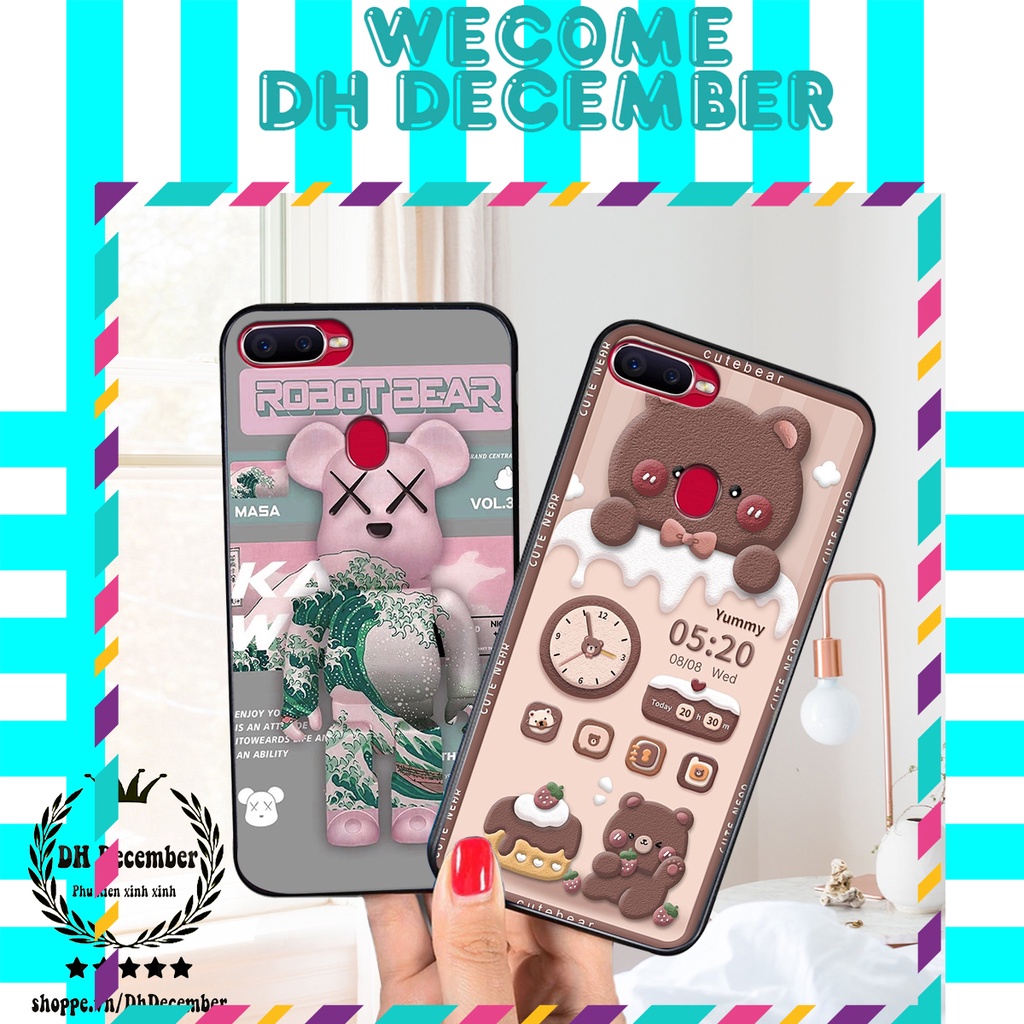 Ốp lưng Oppo A12 / A5S / F9/ A7 in hình 3D GẤU HỒNG-GẤU BE3R -XINH XẺO CỰC ĐẸP