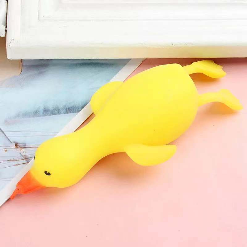 Đồ chơi bóp hơi hình chú vịt bằng cao su mềm mại ngộ nghĩnh vui nhộn dành cho bé