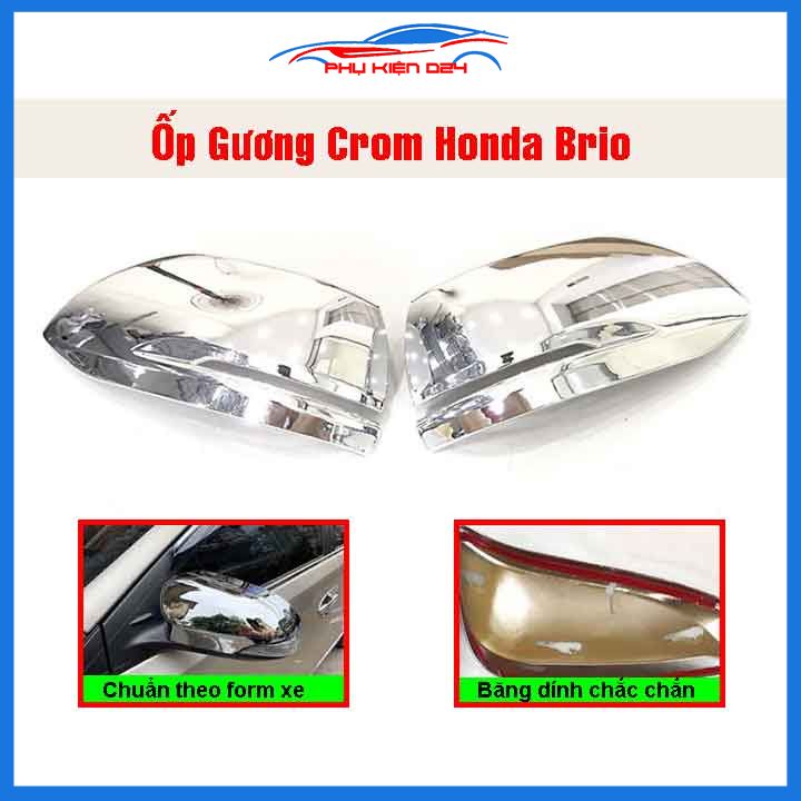 Ốp gương Brio mạ crom bảo vệ chống trầy trang trí làm đẹp xe