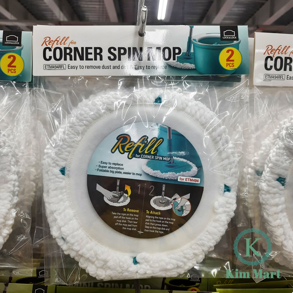 Combo 2 bông lau ETM494RFL thay thế của Bộ lau nhà Lock&Lock ETM494 - Chính hãng