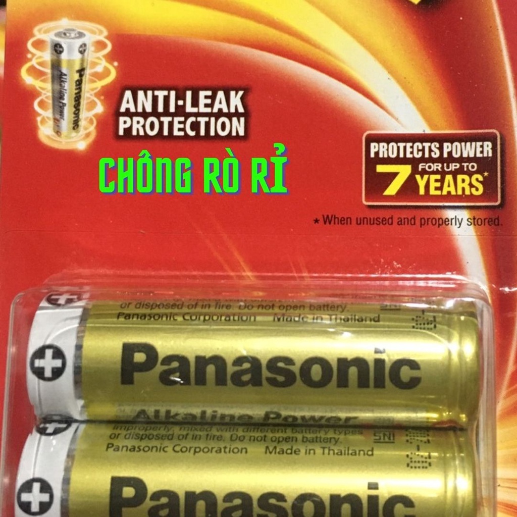 Pin 2AA Panasonic 1.5V Made in Thailand chống rò rỉ, siêu bền bỉ, vỉ 2 viên