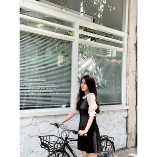 Đầm suông phối tay