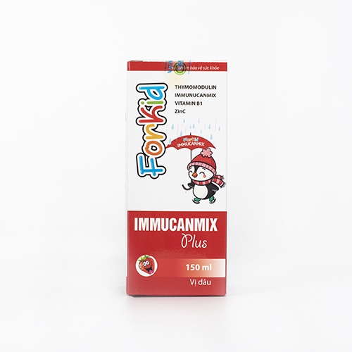 Siro Immucanmix For Kids Plus  vị dâu, tăng sức đề kháng, tăng cường miễn dịch tự nhiên cho cơ thể bé