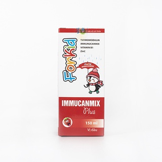 Siro Immucanmix For Kids Plus (150ml) vị dâu, tăng sức đề kháng, tăng cường miễn dịch tự nhiên cho cơ thể bé