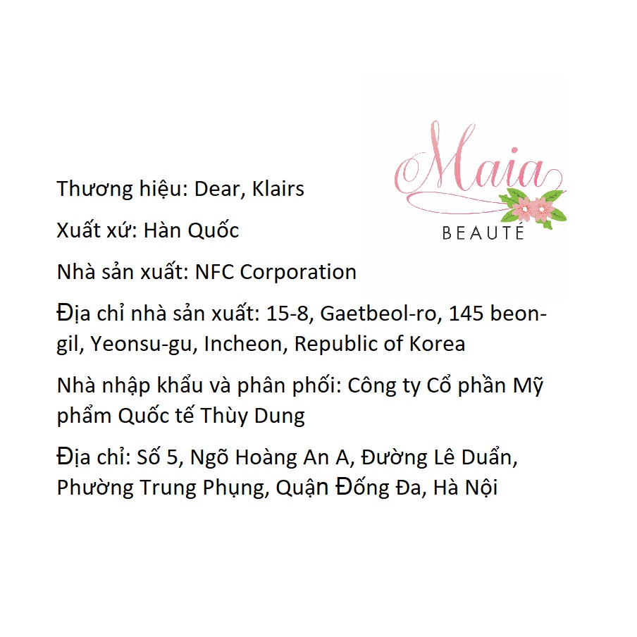 [CHÍNH HÃNG] Nước Hoa Hồng Dear Klairs Daily Skin Softening/Hydrating Water 500ml