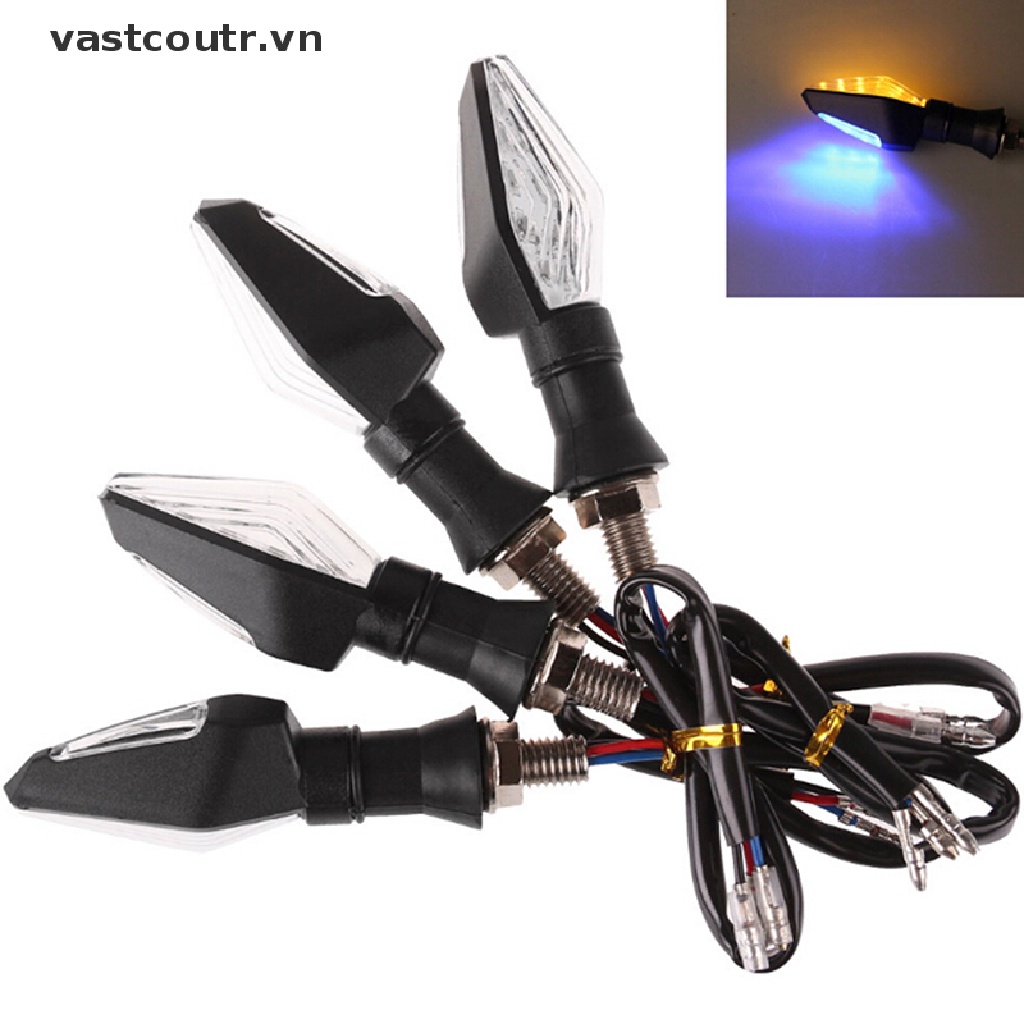 Đèn xi nhan 12 bóng led màu hổ phách + xanh dương thông dụng cho xe máy chất lượng cao