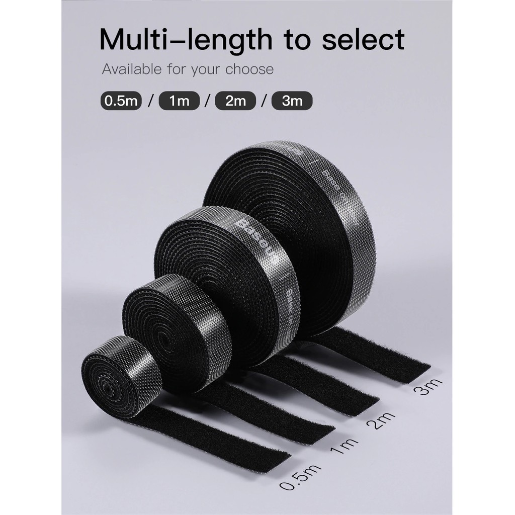 Dây Velcro (dán/ xé) dùng cố định cáp Baseus Rainbow Circle Velcro Straps