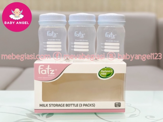 Bộ 3 bình trữ sữa 150ml Fatz Baby FB0120N