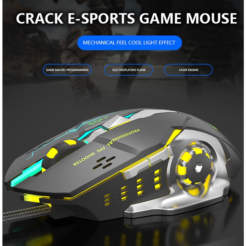 Chuột máy tính bảo hành 24 tháng LEAVEN X6 RGB hiệu ứng ánh sáng siêu rẻ chuột chơi game siêu bền