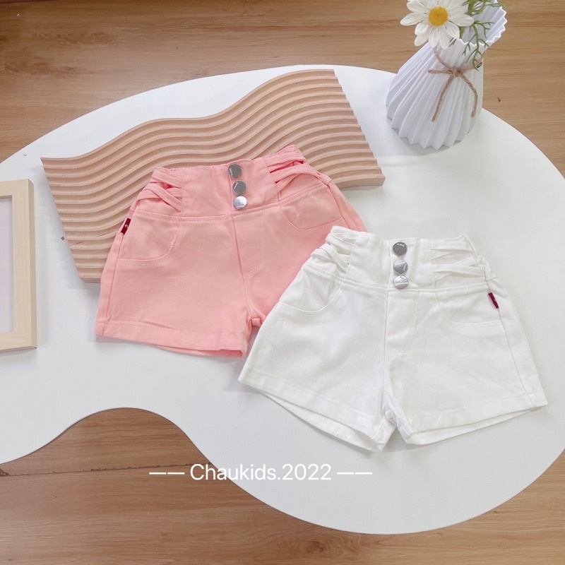 Quần short kaki bò dây rút cho bé gái size đại phong cách