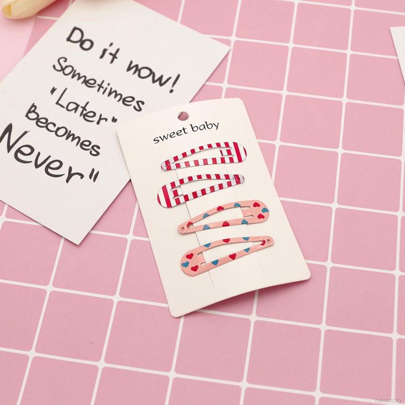 4 Kẹp tóc họa tiết hoa dễ thương cho bé gái