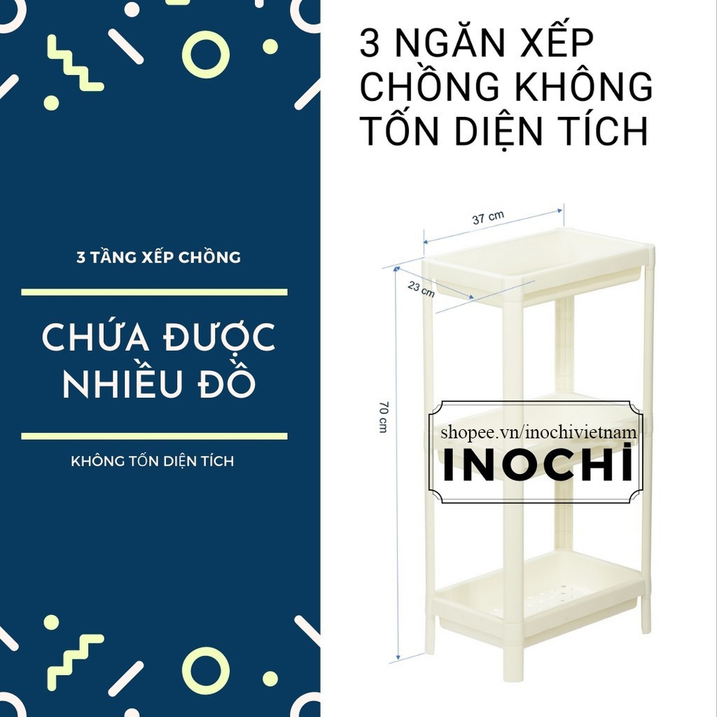 Kệ để đồ đa năng 2,3,4 tầng Inochi Nhựa Dùng Để Đựng Gia Vị Nhà Bếp, Đồ Phòng Ngủ