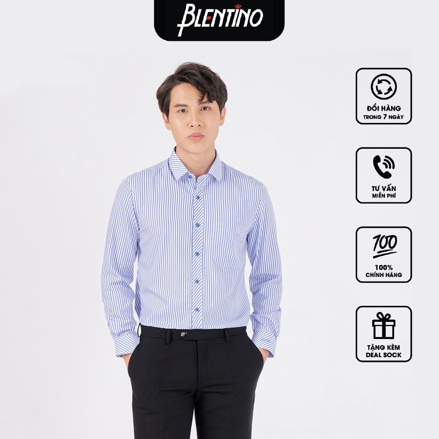 Áo Sơ Mi Nam Dài Tay Công Sở Blentino BBT02 Chất Liệu Cao Cấp, Không Nhăn, Không Xù, Thấm Mồ Hôi