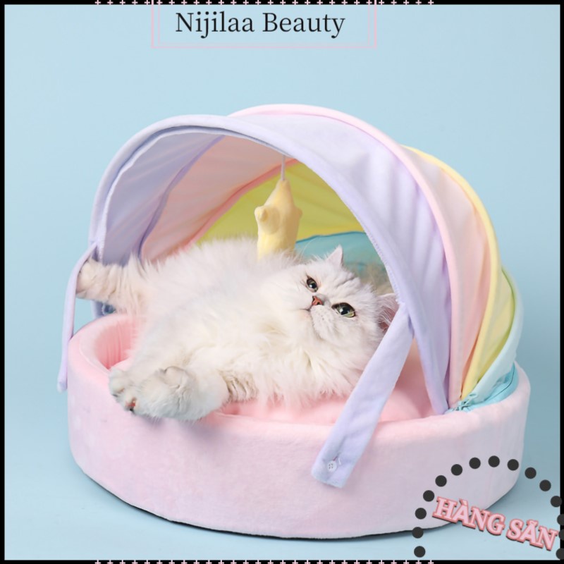 ❤️ Nitrogen071 Nhà nằm chó mèo Rainbow Cat Nest Four Seasons Sẵn có Thiết kế chống trượt dưới đáy Nhà mèo mềm mại thoải mái cho nuôi chó