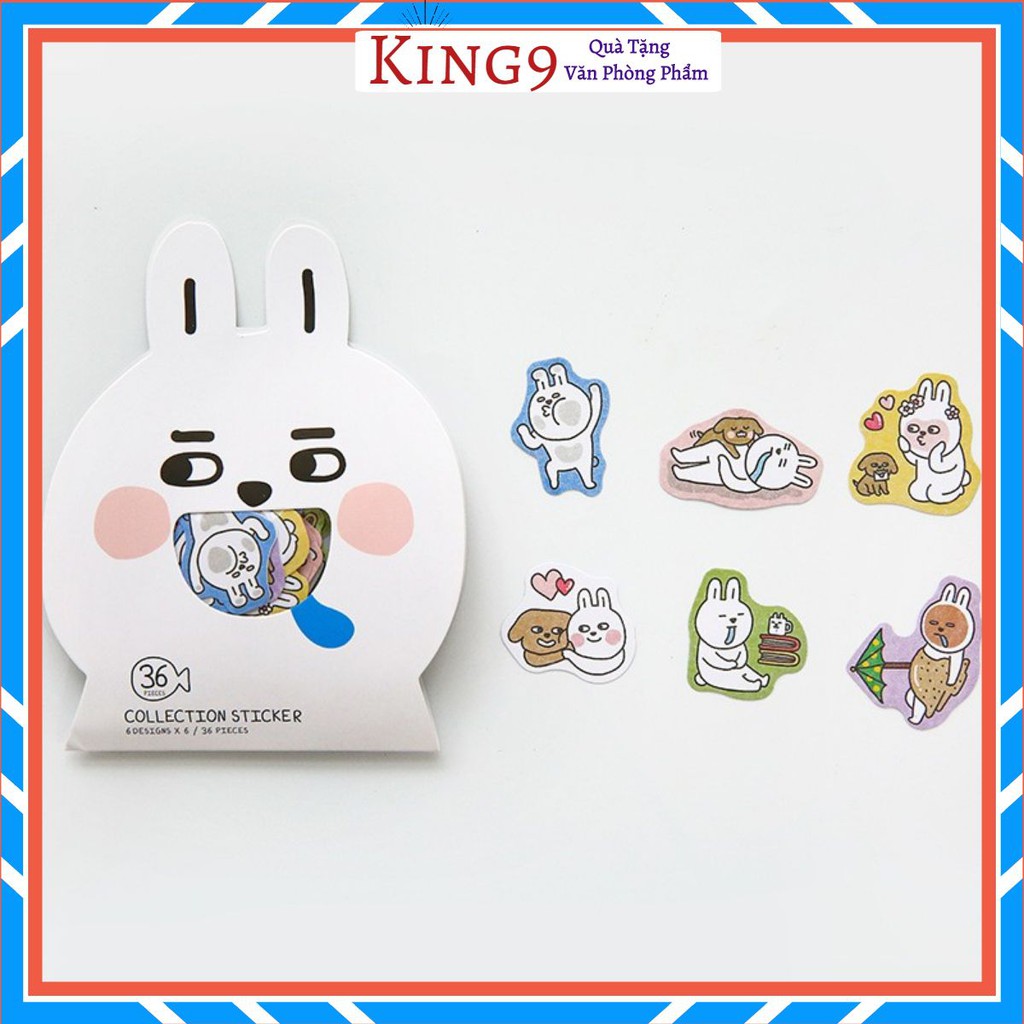 Gói sticker thỏ trắng 36p
