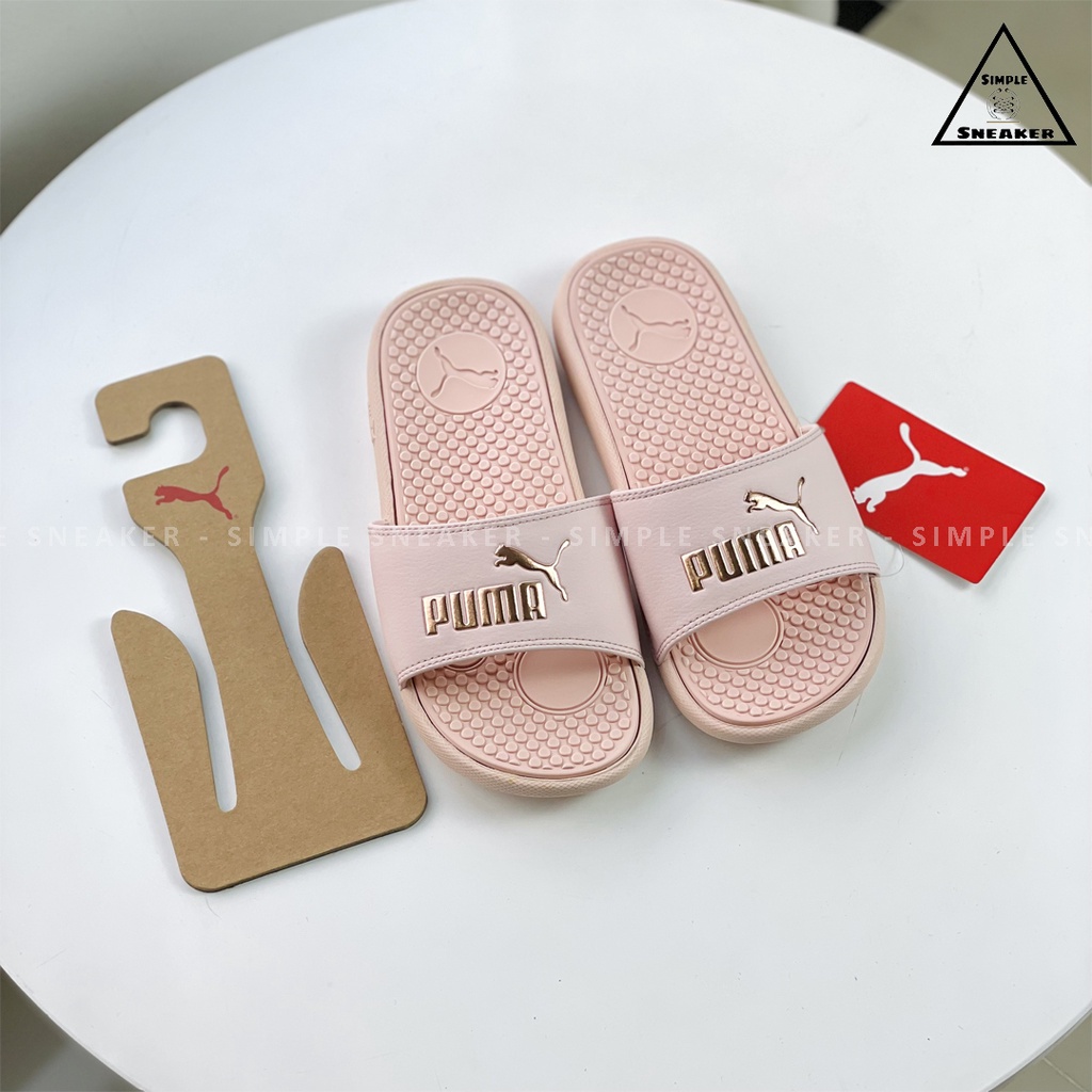 Dép Nữ Puma Cool Cat Pink Gold CHÍNH HÃNG Dép Quai Ngang Thời Trang Puma Popcat Màu Hồng [371013 15] Simple Sneaker