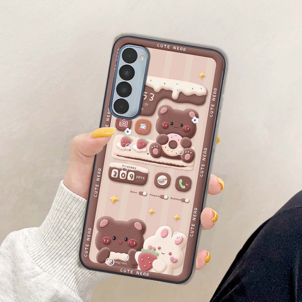 Ốp lưng Oppo Reno 4 / Reno 4 Pro / Reno 4 in hình gấu cute,bò sữa 3D cute dễ thương bảo vệ điện thoại.