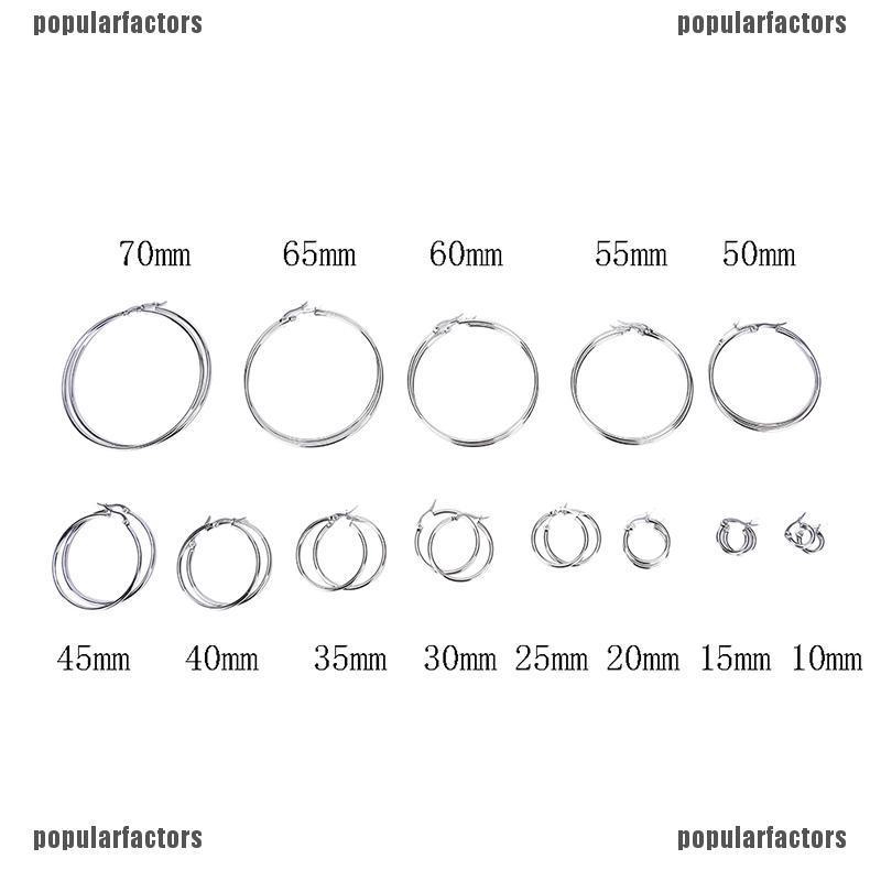 Khuyên Tai Tròn Mạ Bạc Chất Liệu Thép Không Gỉ