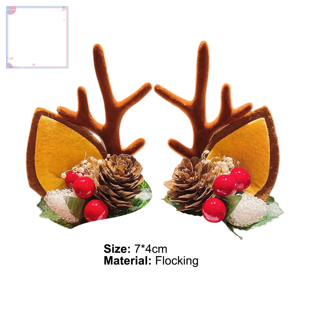 1 Cặp Kẹp Tóc Hình Tuần Lộc Giáng Sinh Sáng Tạo