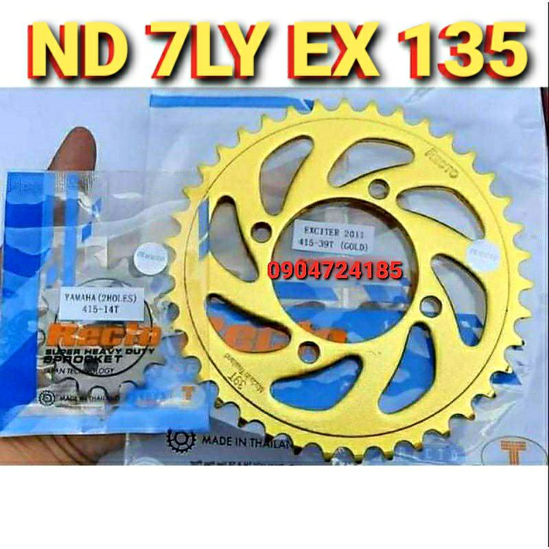 NHÔNG DĨA 7LY EXCITER 135 DĨA VÀNG 38T 39T NHÔNG 14T 15T 16T