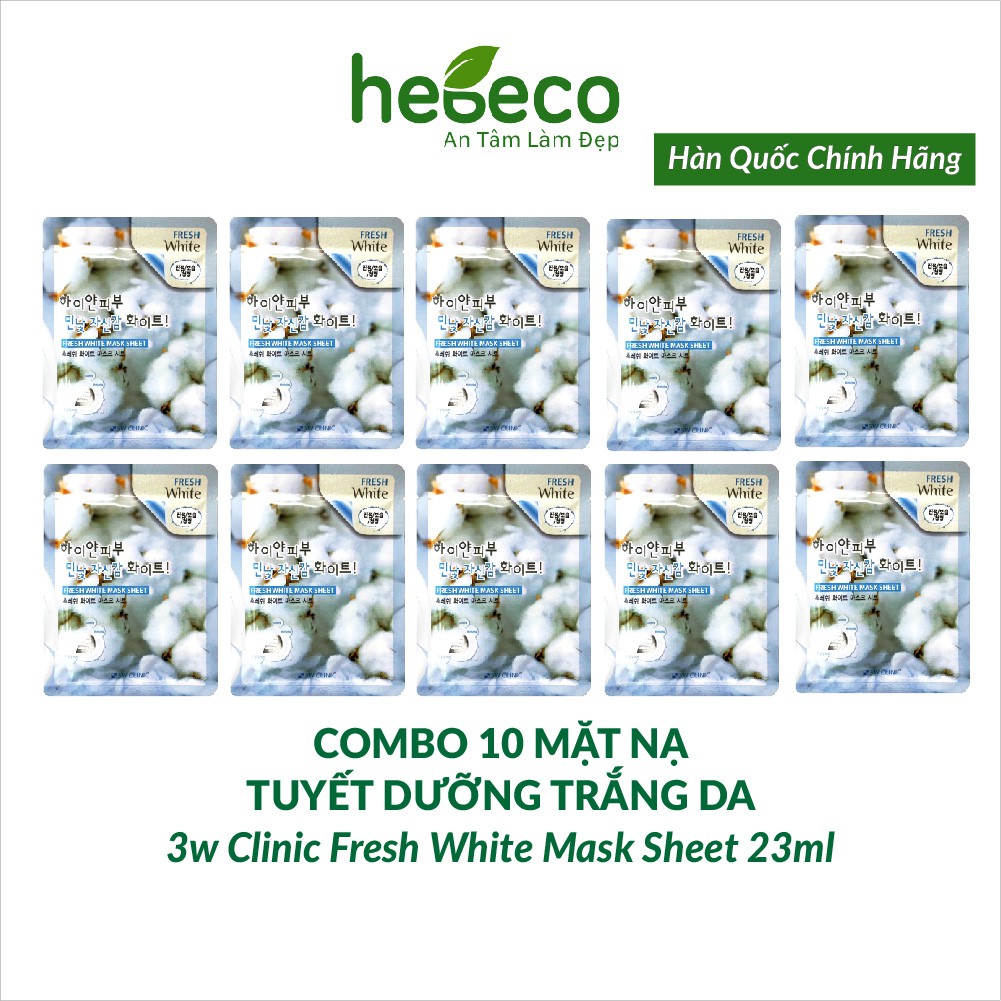 10 Mặt nạ  3W CLINIC FRESH MASK 23ml - Hàn Quốc Chính Hãng