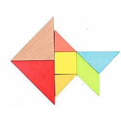 Tangram - Xếp Hình Trí Uẩn Hàng Đẹp Size To 18cm - Bộ Ghép Hình Bằng Gỗ Thông Minh