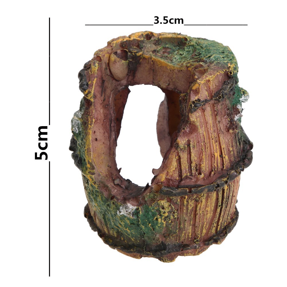 Đồ trang trí hồ cá hình chiếc thùng gỗ vỡ