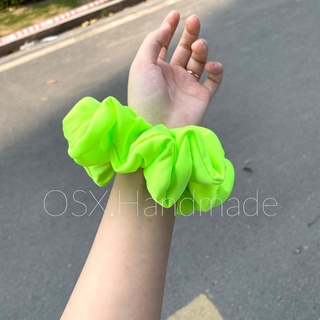 Buộc tóc Neon Scrunchie handmade vải thun lụa